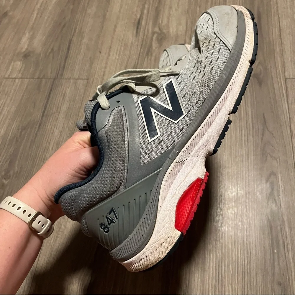 New Balance Mens 847 Grey Blue Red Running Sneakers Size 10 D Wide - Picture 4 of 9
